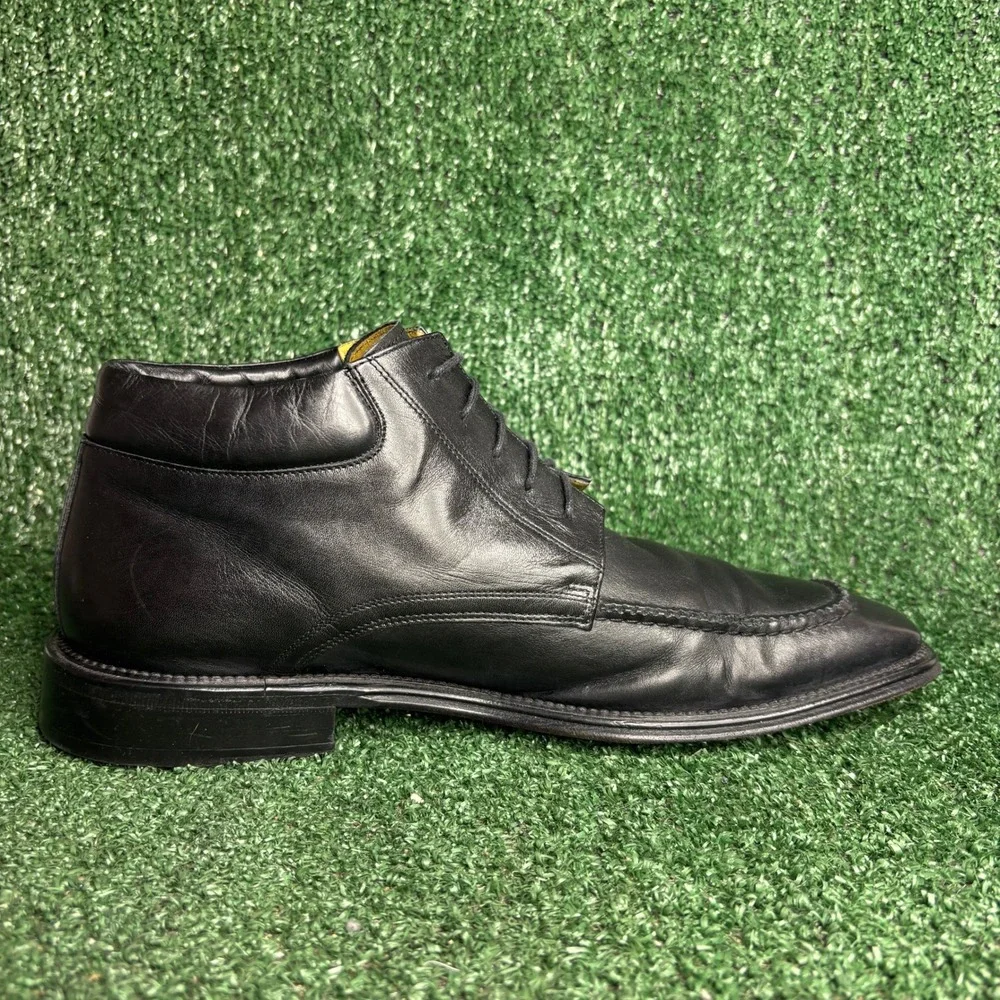 Mezlan Moc Toe Square Dress Lace Up Leather Chukka Ankle Boots Black Mens 10 M